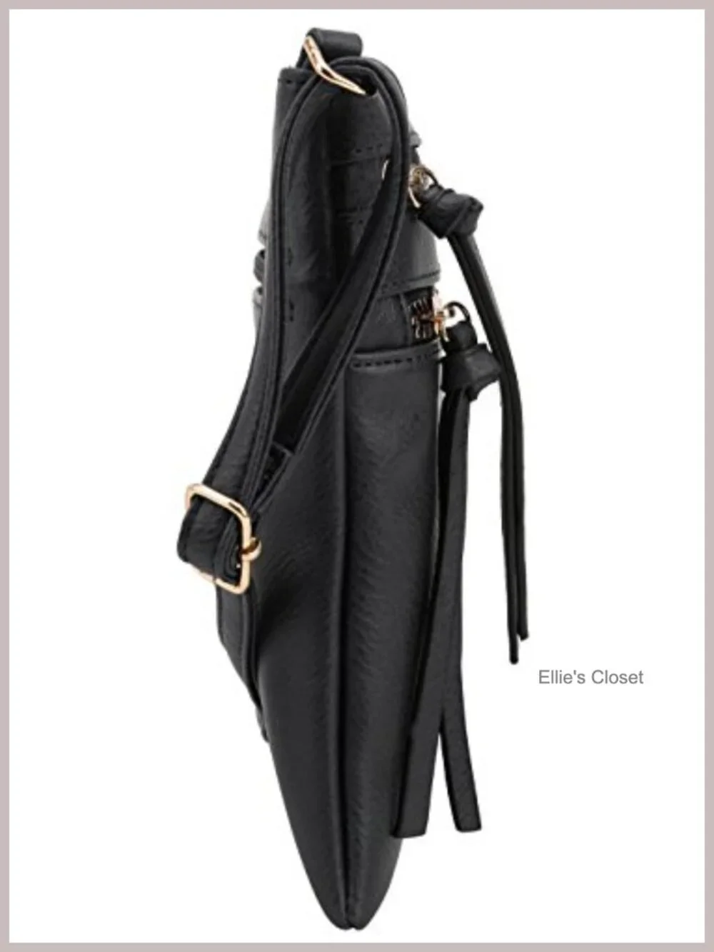 Crossbody Purse Bag Multi Pocket Zipper Faux Leather Shoulder Bag